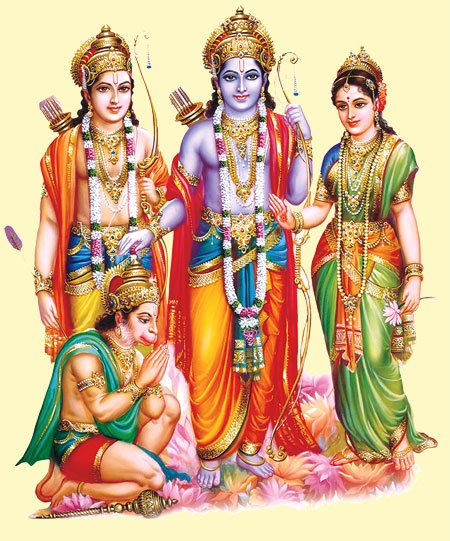 Lord Sita Rama, Lakshamana, Bharatha, Sathrukana & Hanuman ...